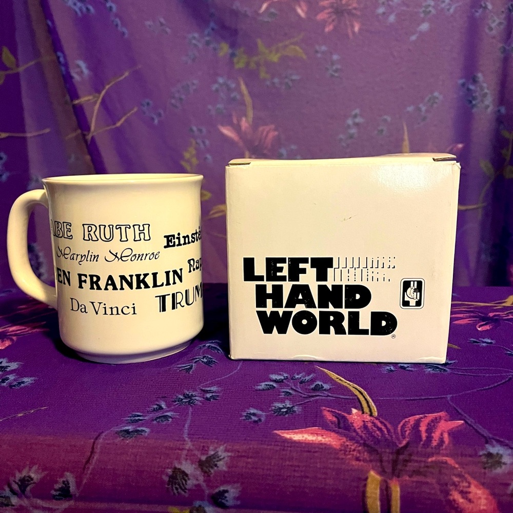 Left hand world coffee mug